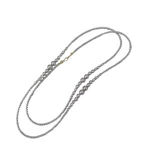 Layered Silver Bead Necklace Set – Elegant Double Strand Design – Lightweight